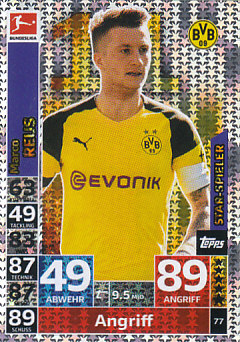 Marco Reus Borussia Dortmund 2018/19 Topps MA Bundesliga Star Spieler #77
